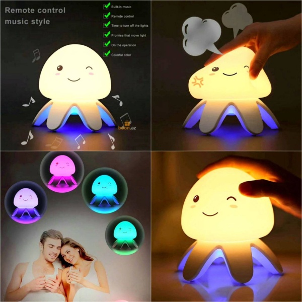 Силиконовый музыкальный ночник "Медуза"